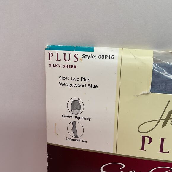 Hanes Vintage Plus Silk Reflections Wedgewood Blue Control Top Pantyhose 00P16 - Picture 2 of 7